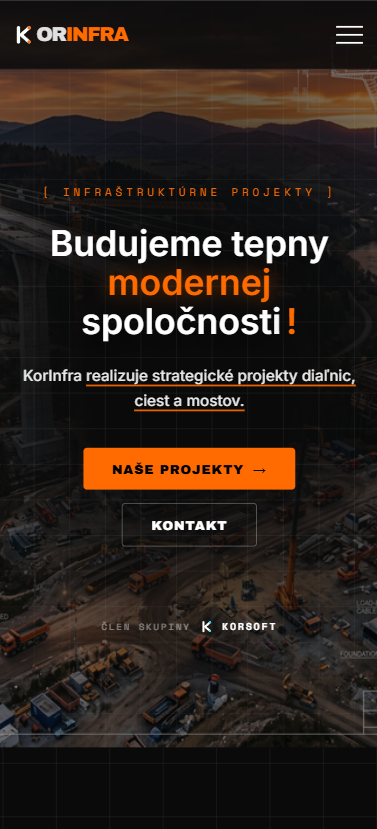 KorInfra - Mobilná verzia